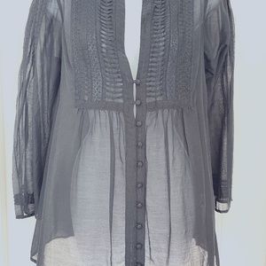 Joie Sheer Black Boho Blouse